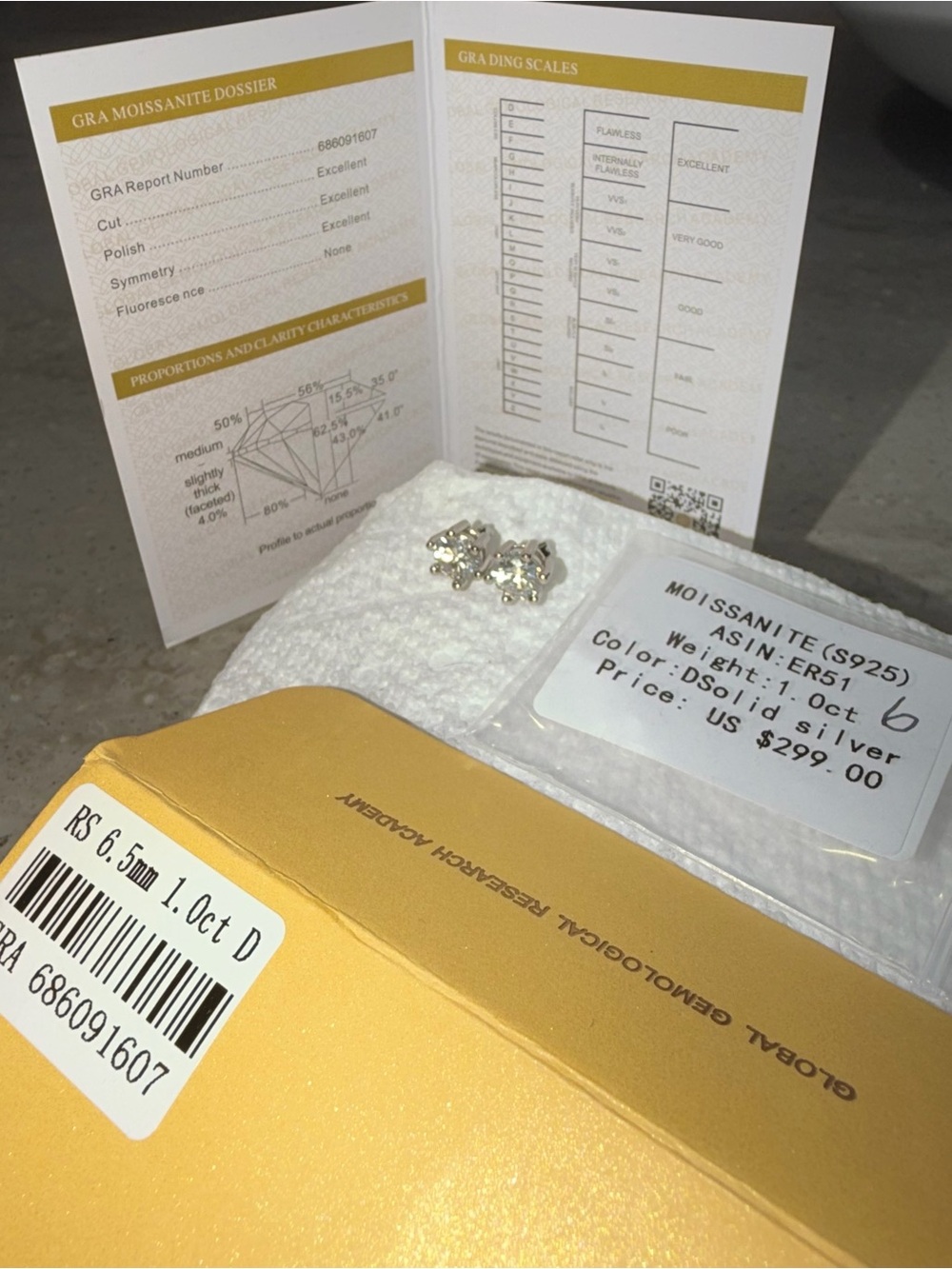 Clear Crystal Cluster Stud Earrings in Silver Tone - Picture 6 of 8